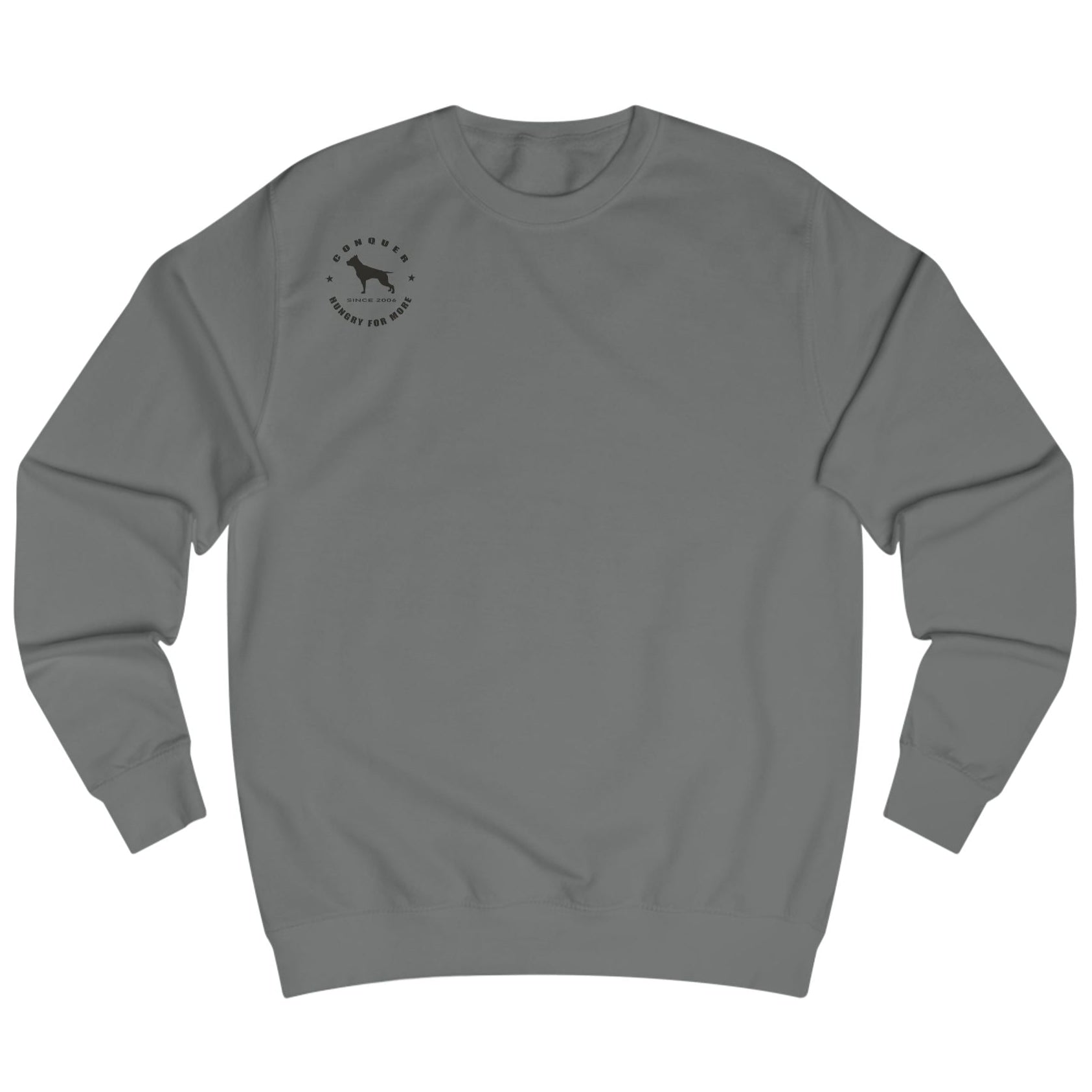 sharcoal, sporty,  fitness and bodybuilding hoodie of the Fitbull brand branded with logo, front view