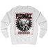 White sweatshirt Fitbull with a motivational sports brand and design graphic on the front.